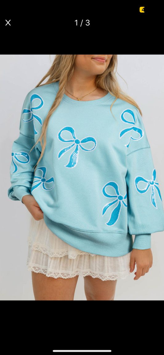 Sequin Bow Pullover