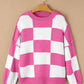 Dropshoulder Checkered Sweater